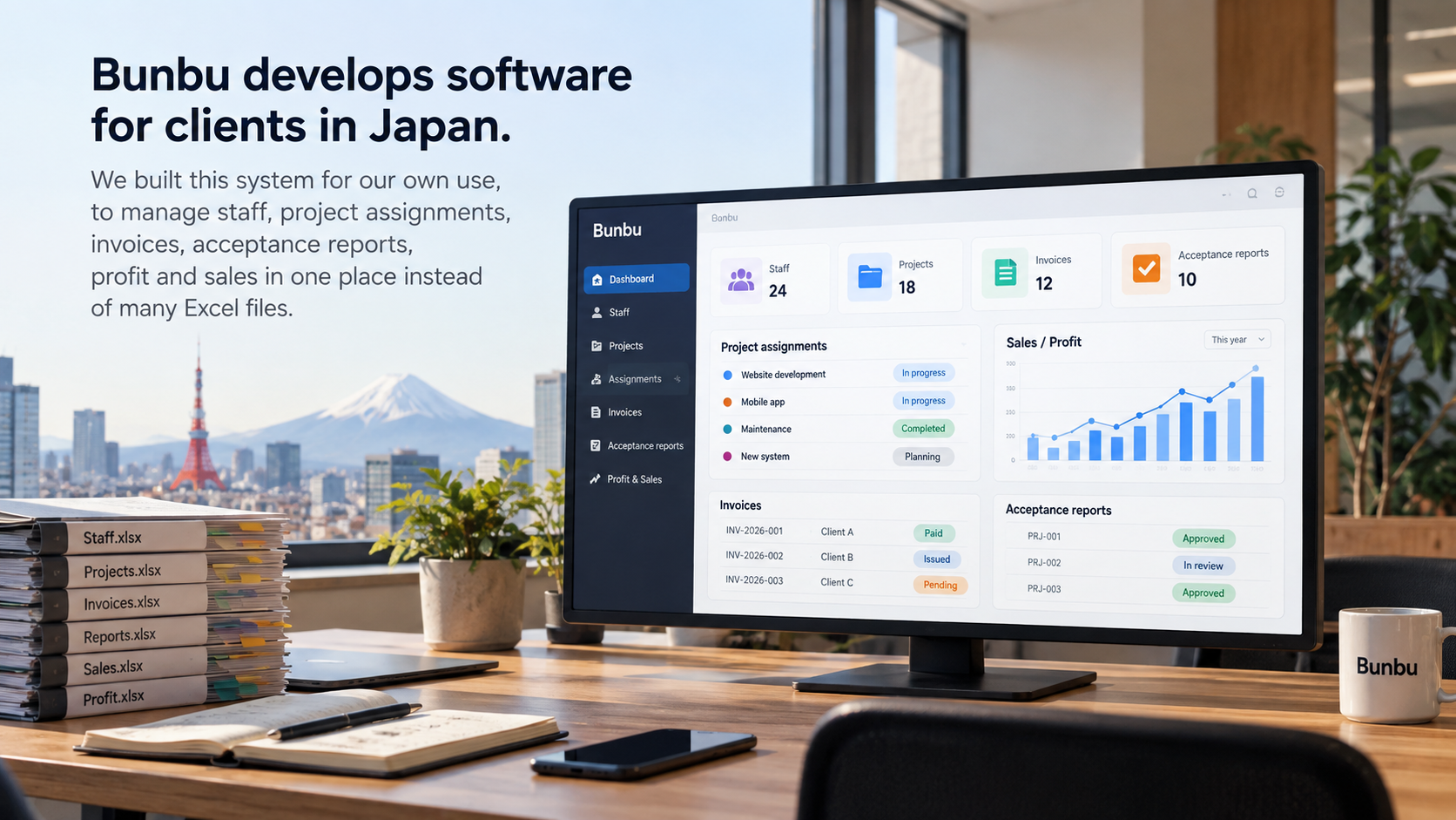 From Many Excel Files to One System for Staff, Invoices and Project Profit